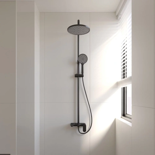 Душевая стойка Veconi FERRI FE-110-B-C4 настенная цвет черный