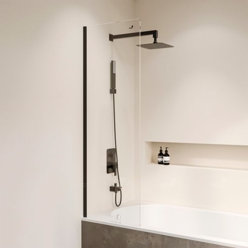 Душевая шторка на ванну RGW Screens 35110562850-14 50х150 стекло прозрачное профиль черный ориентация универсальная