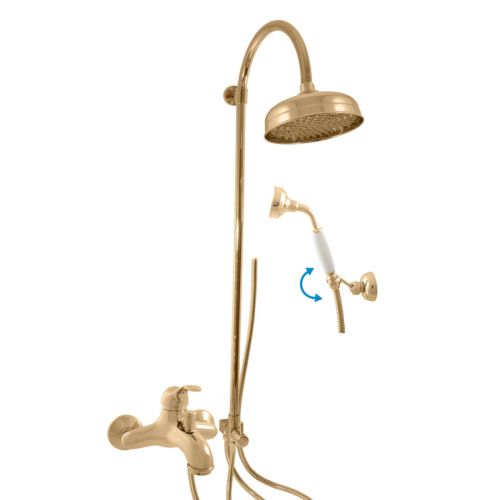 Душевая стойка RavSlezak Labe L054.5/3Z настенная цвет золото