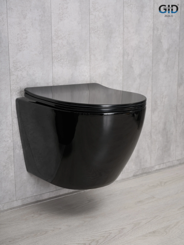 Унитаз подвесной Gid Convexo 62204Y черный с сиденьем микролифт безободковый смыв торнадо