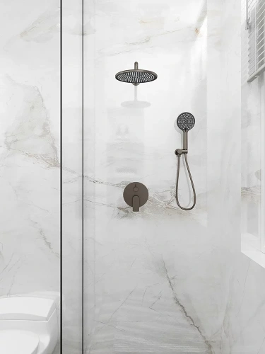 Душевая система Veconi LICATA LI-400-GR-C4 встраиваемая в стену цвет серый