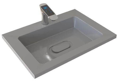 Раковина из искусственного камня Uperwood Modul 29110201339 60х50 полувстраиваемая цвет серый