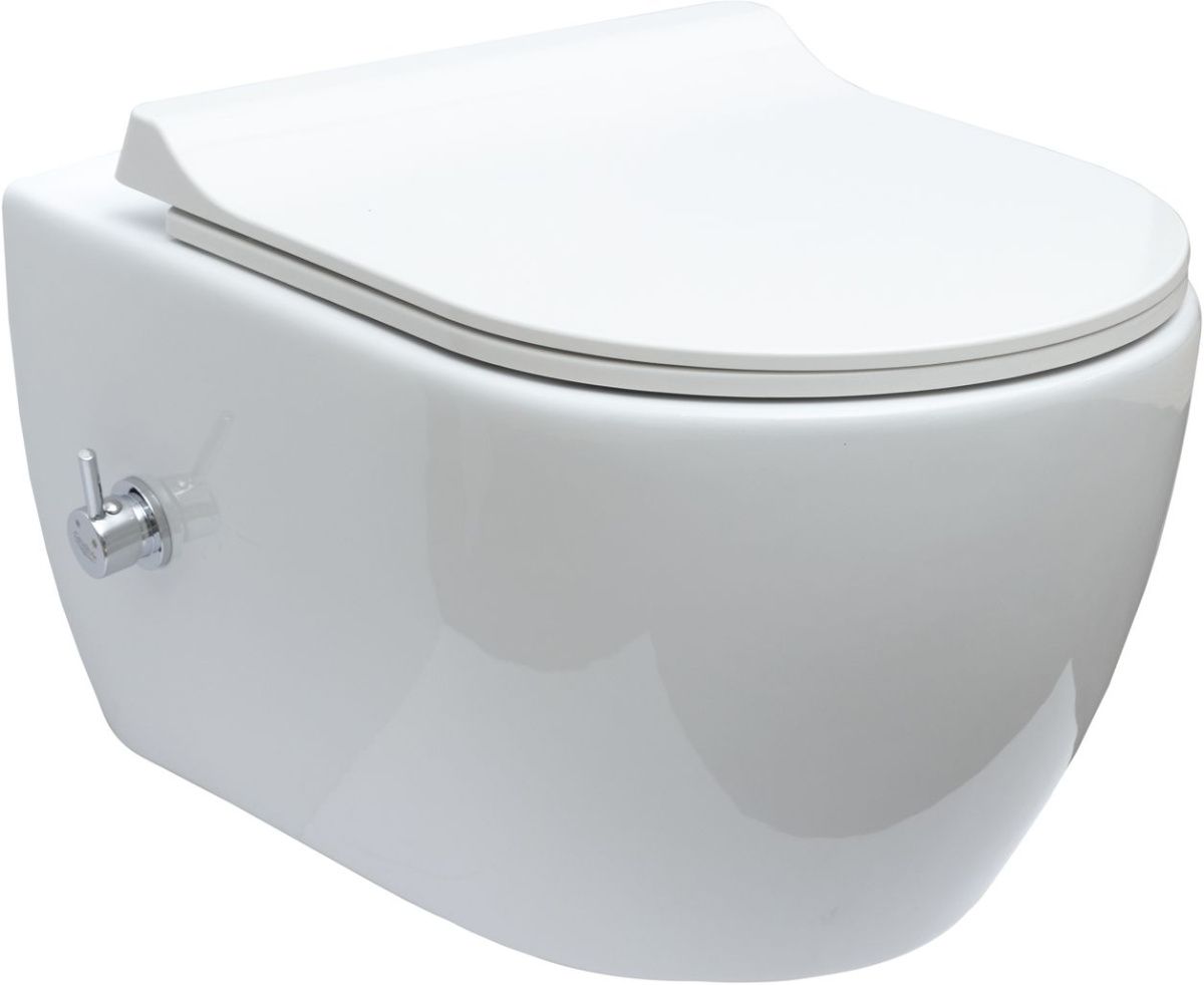Чаша унитаза подвесная Logan L5W CITY 019100-u-01 цвет белый без сиденья безободковая каскадный смыв