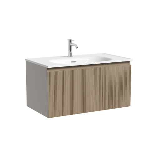 Тумба под раковину Sancos CODE CD80GB 80х50 подвесная цвет бежевый/серый