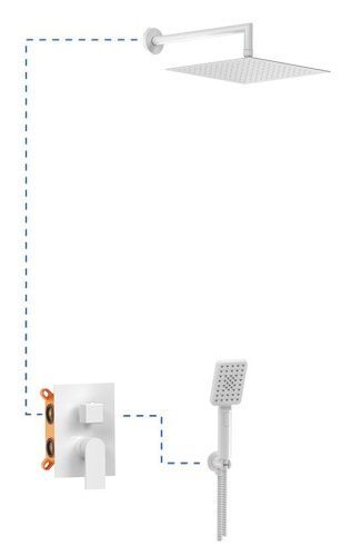 Душевая система AQG Alpha 19ALPEC20803 встраиваемая в стену цвет белый
