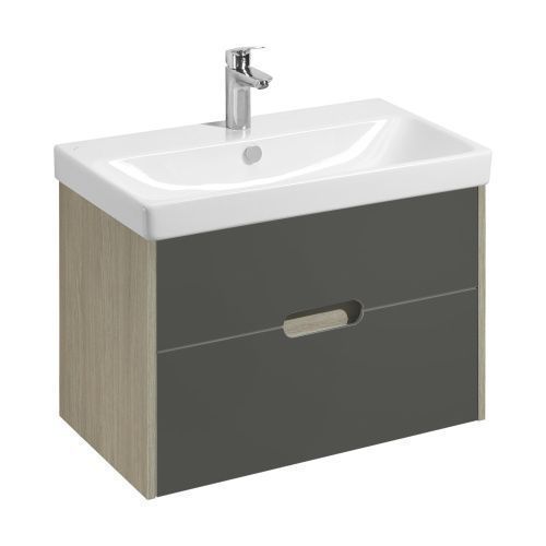 Тумба под раковину Aquaton Оливия 1A283101OLUG0 80х40 подвесная цвет серый/коричневый