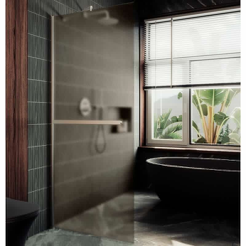 Душевая перегородка Maybah Glass MGD-710-5ш 110х195 стекло тонированное профиль хром