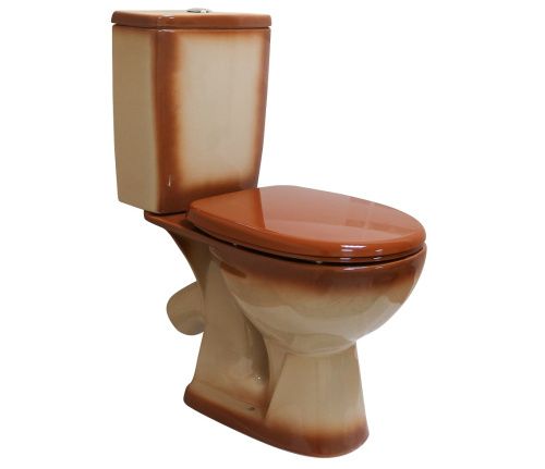 Унитаз-компакт напольный с бачком Rosa Уют Вн УкУкд16 коричневый с сиденьем каскадный смыв