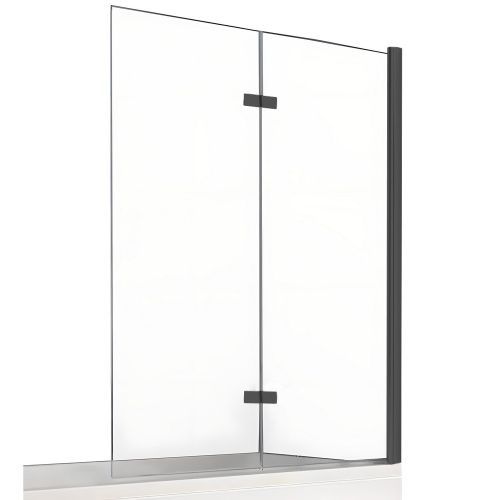 Душевая шторка на ванну New Trendy NEW SOLEO Black P-0044 120х140 стекло прозрачное профиль черный ориентация правая