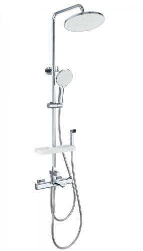 Душевая стойка Wonzon & Woghand Solid WW-C3011-A-CR настенная цвет хром с термостатом
