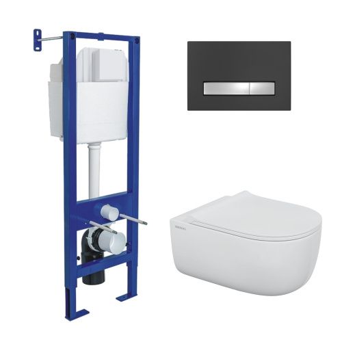 Комплект унитаз с инталляцией и клавишей смыва Berges АТОМ Line 043370