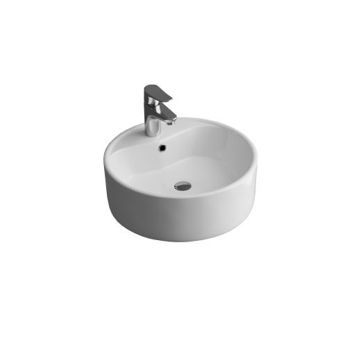 Раковина из сантехнического фаянса Grossman GR-3012 40х40 накладная цвет белый 1 отверстие под смеситель