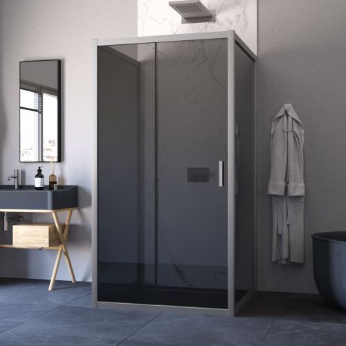 Душевой уголок Vegas-Glass ZP-U TUR+NOVO ZP-U NOVO h2000 120*100 07 07 120х100 стекло тонированное профиль хром без поддона