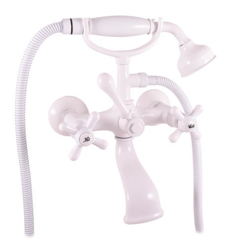 Смеситель для ванны и душа RavSlezak MORAVA RETRO MK159.5/2B настенный белый