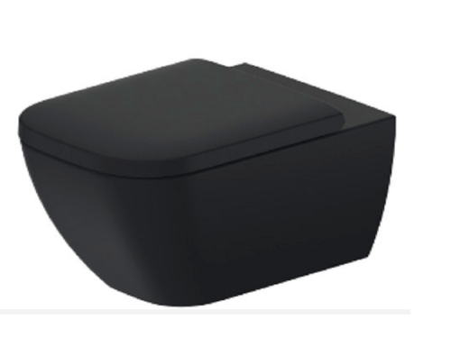 Чаша унитаза подвесная Duravit Happy D.2 2222098900 цвет черный без сиденья безободковая каскадный смыв