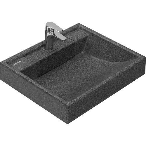 Раковина из искусственного камня Aquaton Рейн 1A72103KRW210 60х50 подвесная цвет серый 1 отверстие под смеситель