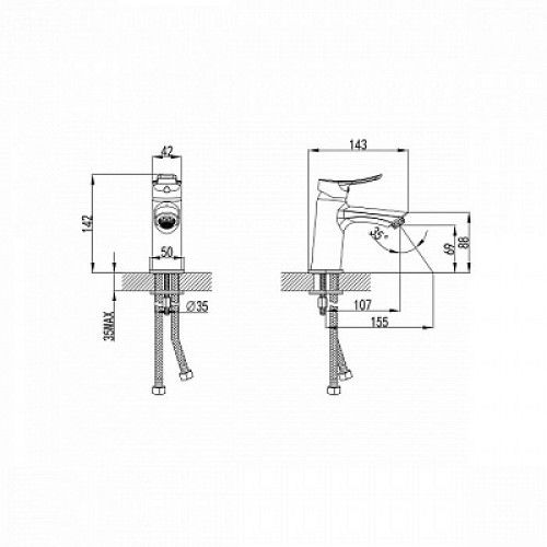 Смеситель Milardo Amplex AMPSB00M01 на раковину хром - фото 2