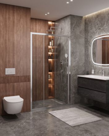 Душевая дверь Cezares MOLVENO MOLVENO-BF-3-120-C-Cr-IV 120х195 стекло прозрачное профиль хром