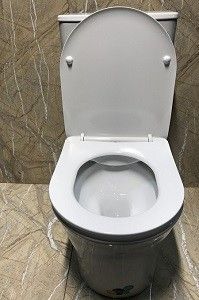 Унитаз напольный с бачком CeramaLux 1219A белый с сиденьем микролифт безободковый каскадный смыв - фото 3