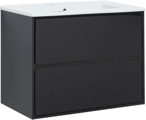 Тумба под раковину Aquanet Милан 00269303 80х50 подвесная цвет черный