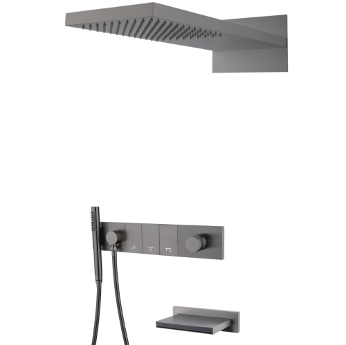 Душевая система Boheme Zodiac 132-2-GM встраиваемая в стену цвет черный