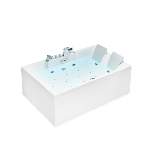 Ванна акриловая гидромассажная SSWW AU818R 180х120 пристенная прямоугольная с каркасом с ручками