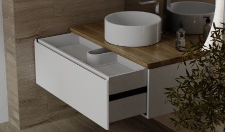 Тумба под раковину Jorno SOLIS SolN.01.100/P/W/JR 100х50 подвесная цвет белый - фото 3