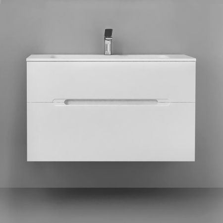 Тумба под раковину Jorno MODUL Mоl.01.97/P/W 100х50 подвесная цвет белый - фото 2