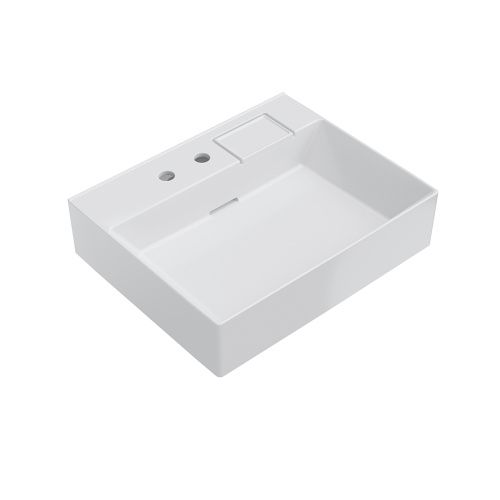 Раковина керамическая Kerama Marazzi LOGICA LO.wb.60.2 60х50 подвесная цвет белый 2 отверстия под смеситель