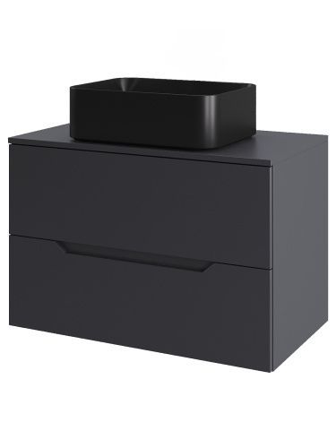 Тумба с раковиной Orange Line Li-70TugMDF+B02-460MB 70х50 подвесная цвет серый