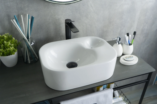 Раковина керамическая Gid Creativo 51173 50х30 накладная цвет белый без отверстий под смеситель