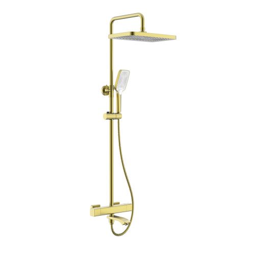 Душевая стойка Raglo R01 R01.26.03 настенная цвет золото с термостатом