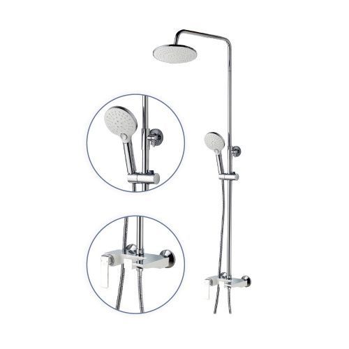 Душевая стойка Fashun A2451-8 настенная цвет белый/хром