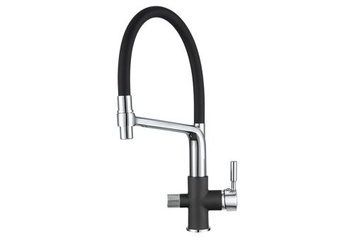 Смеситель для кухни Granula 0075, ТУРМАЛИН на мойку черный