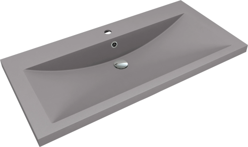 Раковина из искусственного камня Florentina Анита 900 10.150.00900.307 90х50 накладная цвет серый 1 отверстие под смеситель