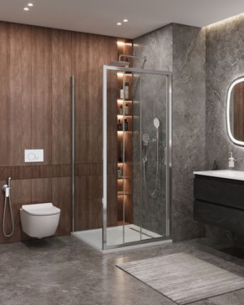 Душевой уголок Cezares MOLVENO MOLVENO-AHF-31-90/80-C-CR-IV 90х80 стекло прозрачное профиль хром без поддона