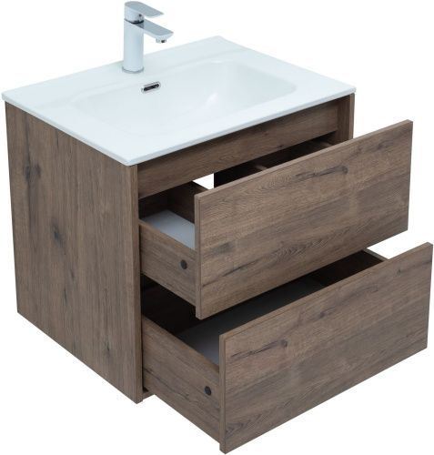 Тумба под раковину Aquanet Lino Flat 00287541 60х50 подвесная цвет коричневый