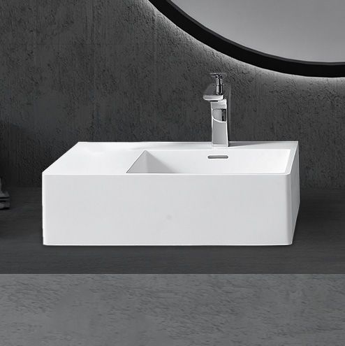 Раковина из искусственного камня Abber STEIN AS2644 R 60х40 подвесная цвет белый без отверстий под смеситель