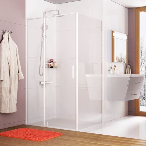 Боковая стенка Wasserkraft Neime 19P/ Rhin 44S 19P10-RP100/44S10-RP100 100х200 стекло прозрачное профиль белый