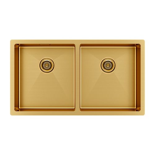 Кухонная мойка Paulmark GERBERG 78/2 UNI PM237844-BG 35х40 цвет золото поверхность брашированная