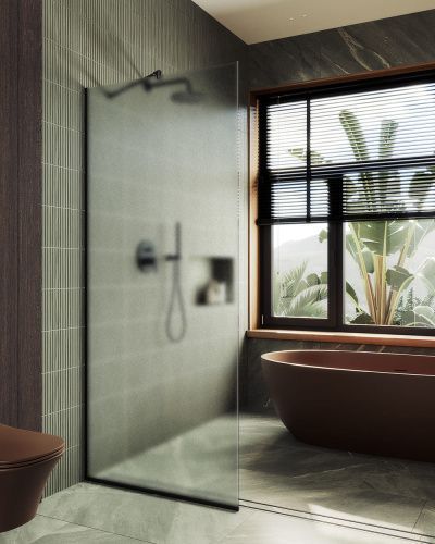 Душевая перегородка Maybah Glass MGD-688-6у 120х195 стекло тонированное профиль черный