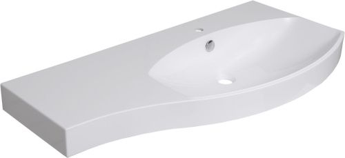 Раковина из искусственного камня Aquanet Опера НФ-00007628 110х50 полувстраиваемая цвет белый 1 отверстие под смеситель