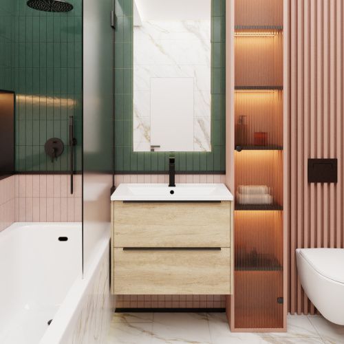 Тумба под раковину La Fenice Tesoro FNC-01-TES-DNN-100-2 100х40 подвесная цвет коричневый