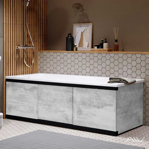 Экран под ванну Alavann Alt 170 см ALV1203003 фронтальный МДФ раздвижной серый