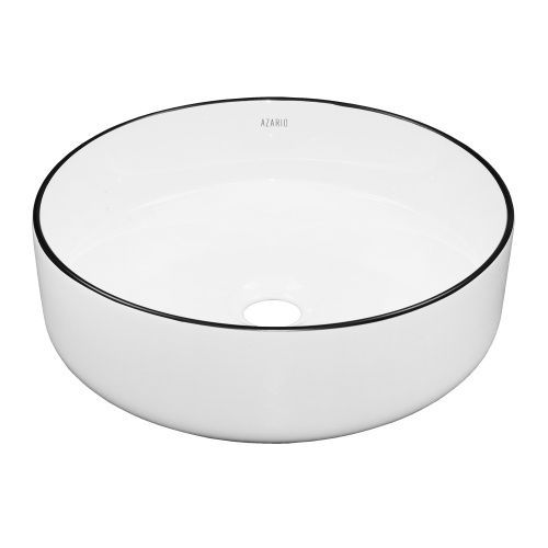 Раковина из сантехнического фаянса Azario AZ-3134-BE 40 см накладная цвет белый без отверстий под смеситель