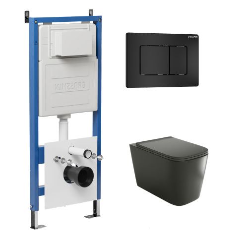 Инсталляция + кнопка смыва + унитаз Grossman Classic 97.4441BMS.04.21M