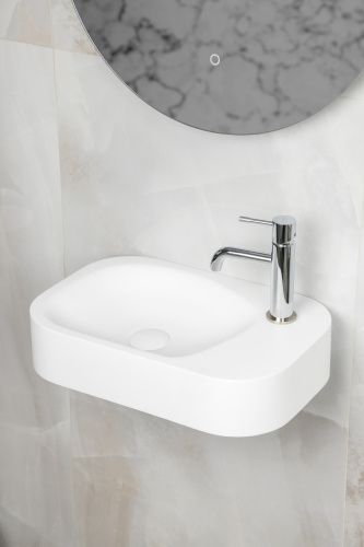 Раковина из искусственного камня Armadi Art Colibri 902-MW 50х30 накладная цвет белый 1 отверстие под смеситель