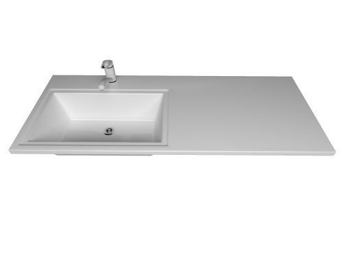 Раковина из искусственного камня Grossman Марсал 5217121 120х50 накладная цвет белый 1 отверстие под смеситель