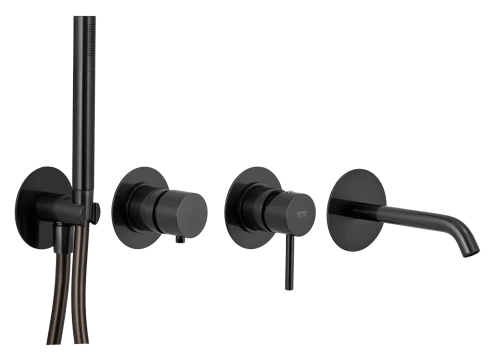 Смеситель для ванны Remer X Style X96S03ROXXCFP встраиваемый в стену черный