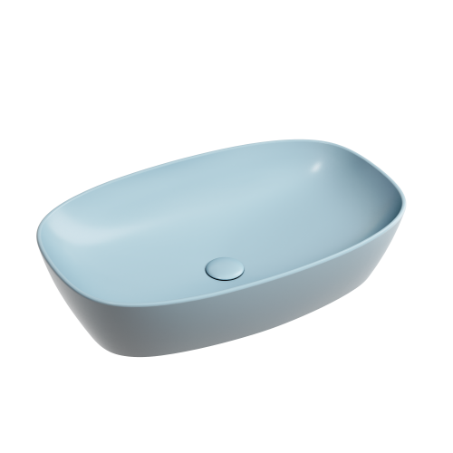 Раковина из сантехнического фарфора Ceramica Nova ELEMENT CN6049ML 60х40 накладная цвет синий без отверстий под смеситель